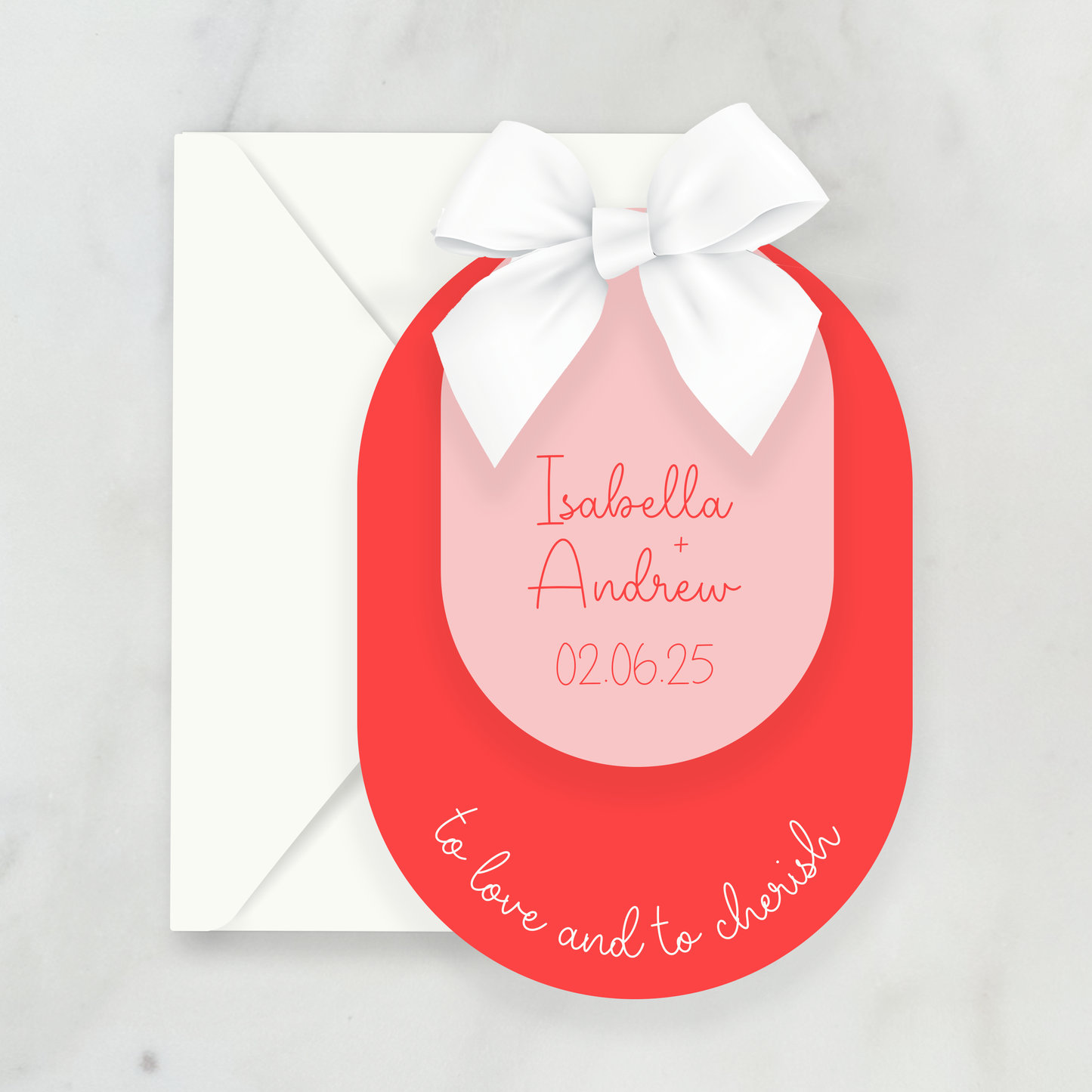 Calli Wedding Invitation Suite | Two Piece with Ribbon