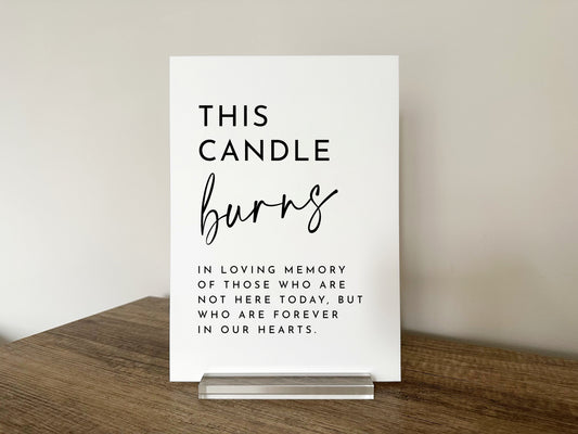 Maia Acrylic This Candle Burns Sign