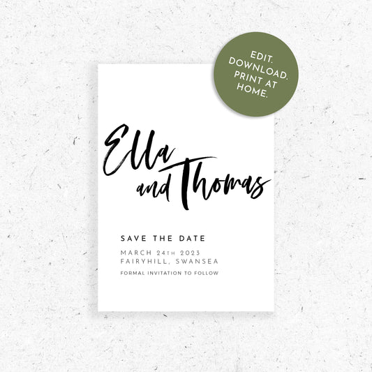 Athena Save the Date | Print at Home Template