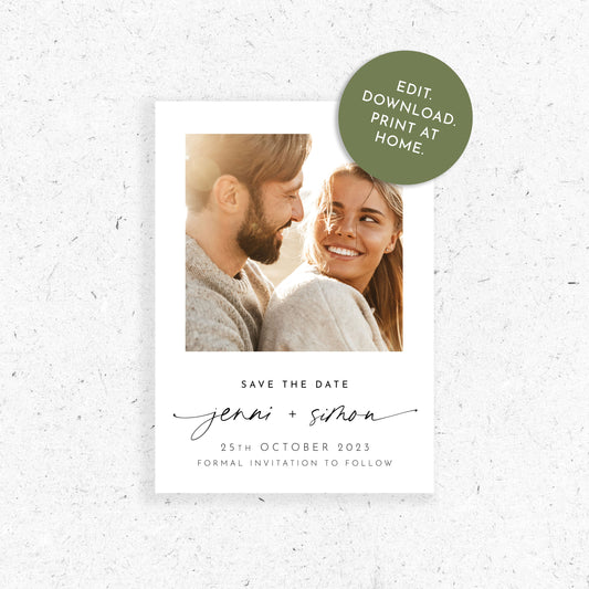 Iris Save the Date | Print at Home Template