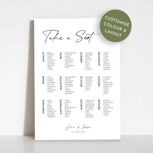 Odite Sign | Table Plan